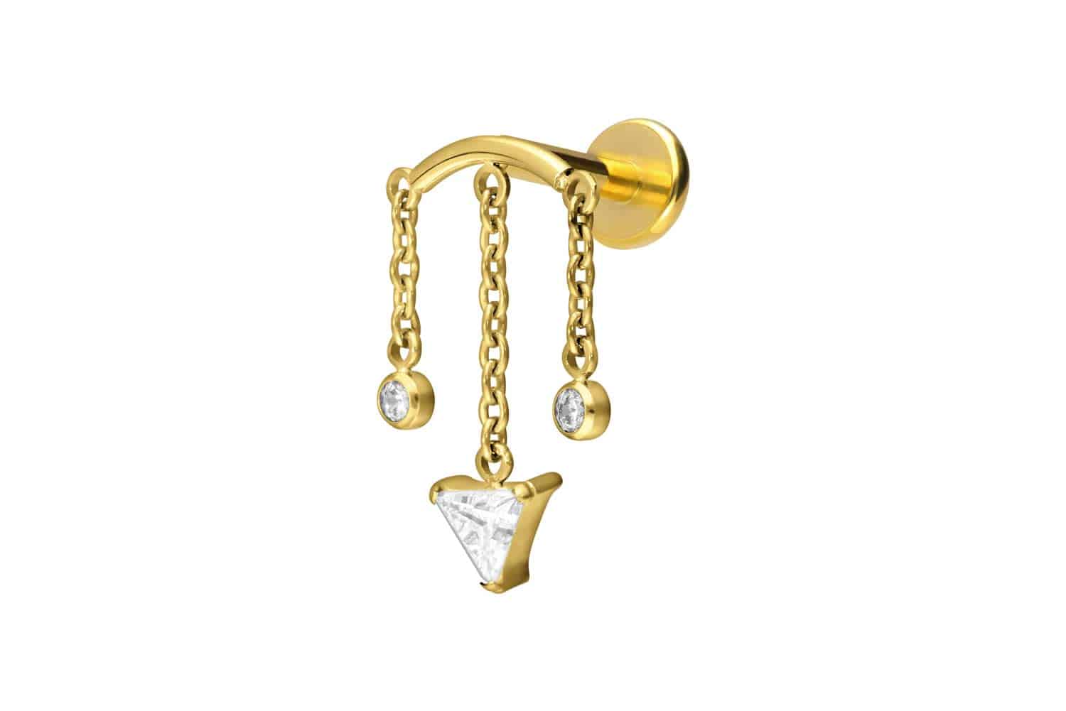 Titan Labret Piercing mit Push Fit WINDSPIEL